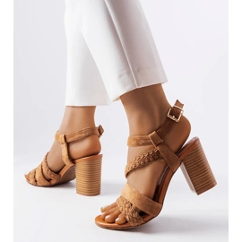 Evento Brown sandals with braided straps Octave 1 Evento Brown sandals with braided straps Octave 1