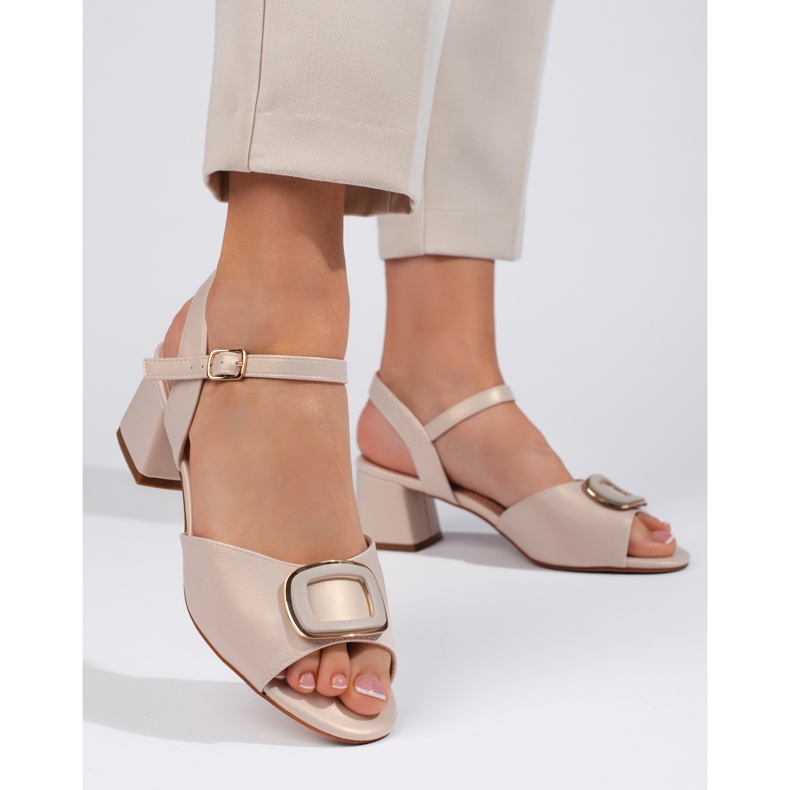 Cream women's sandals by Sergio Leone beige 1