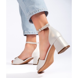 Light gray high-heeled sandals by Sergio Leone grey 1