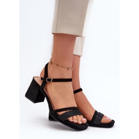 Women's High Heel Sandals With A Shiny Strap Black Tessata 1 Women's High Heel Sandals With A Shiny Strap Black Tessata 1