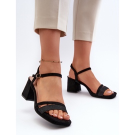 Women's High Heel Sandals With A Shiny Strap Black Tessata 2 Women's High Heel Sandals With A Shiny Strap Black Tessata 2
