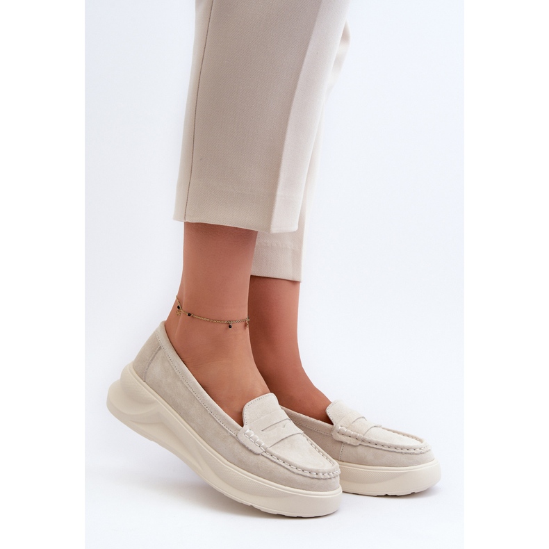 Suede Women's Moccasins Light Beige Filidia 1