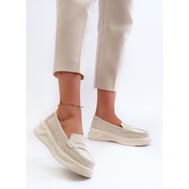 Suede Women's Moccasins Light Beige Filidia 2