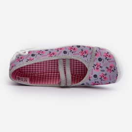 Befado Ballerina slippers for girls with kittens 116Y327 Gray and Pink 1
