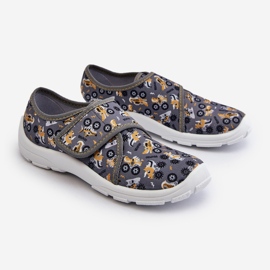 Comfortable boys' slippers with Velcro Befado 974Y552 Gray grey 1