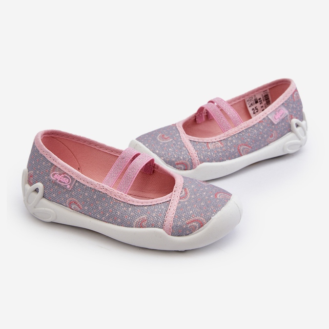 Befado Patterned Ballerina Slippers 116X328 Gray and Pink 2
