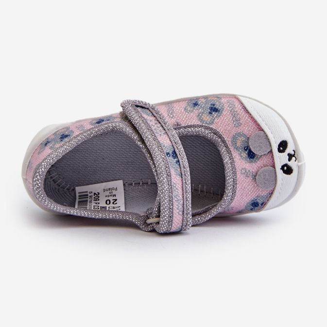 Befado Ballerina Slippers With Teddy Bear 209P038 Gray-Pink grey 2