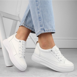 Women's white slip-on sports shoes Vinceza 13613 1