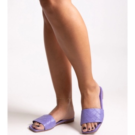 Purple flip-flops with a quilted Hakimi insole violet 1