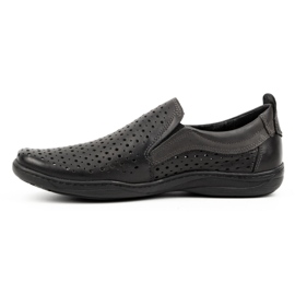 Olivier Openwork men's loafers for the summer 662 black 1