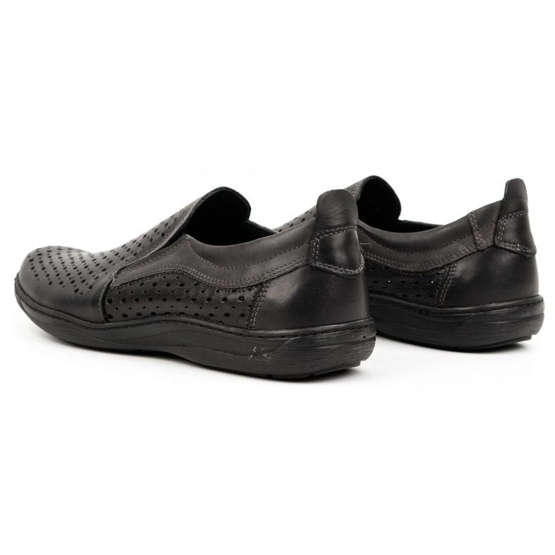 Olivier Openwork men's loafers for the summer 662 black 2