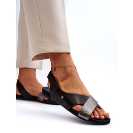 Zazoo 40141 Leather Sandals With Velcro, Black 4