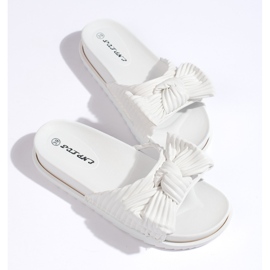 White flip-flops with a thick sole 1