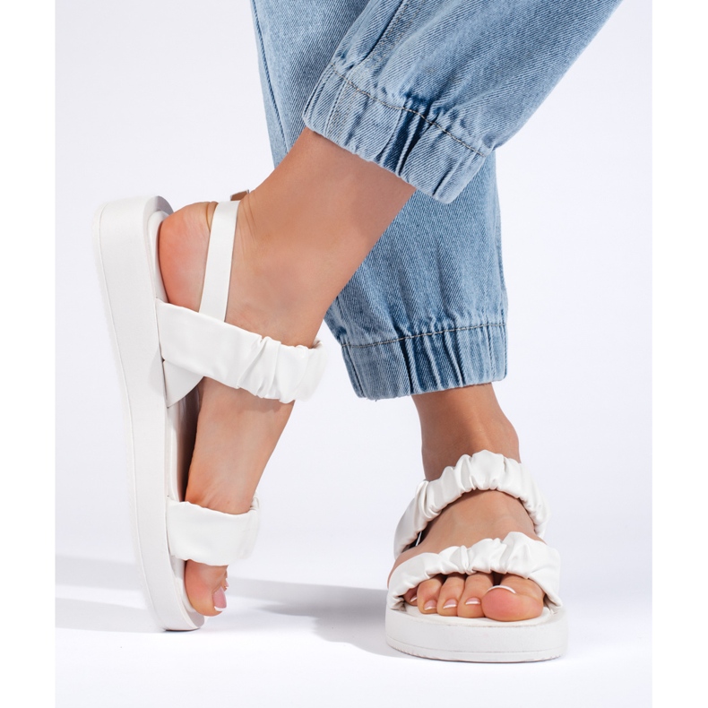 White platform slip-on sandals 1