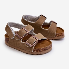 Children's Sandals on a Cork Platform, Fastened with Velcro, Khaki Rorria beige 1 Children's Sandals on a Cork Platform, Fastened with Velcro, Khaki Rorria beige 1