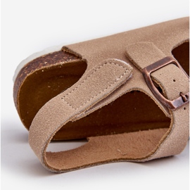 Children's sandals on a cork platform, fastened with Velcro, Beige Rorria 2