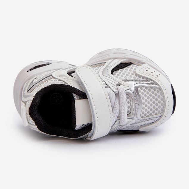 Children's Velcro Sneakers White and Black Ephona 2