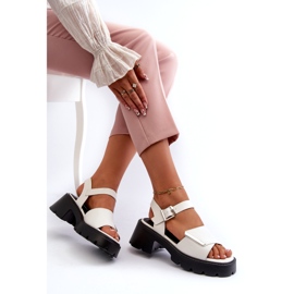 Women's sandals with eco-leather with high heels and Vinceza 36257 white platform 3