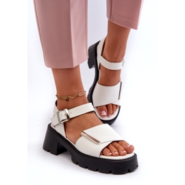 Women's sandals with eco-leather with high heels and Vinceza 36257 white platform 2