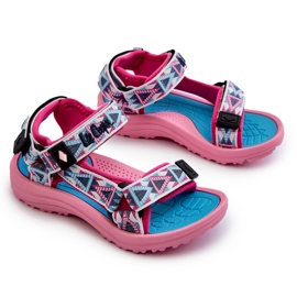 Girls' Velcro sandals Lee Cooper LCW-24-34-2600 pink 4 Girls' Velcro sandals Lee Cooper LCW-24-34-2600 pink 4