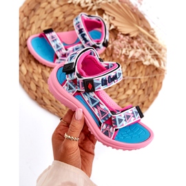 Girls' Velcro sandals Lee Cooper LCW-24-34-2600 pink 2