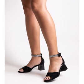 High heel sandals with Nadira leather insole black 1