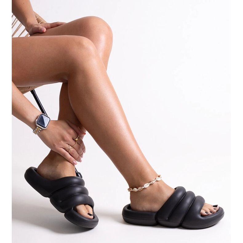 Black Haile foam slippers 1