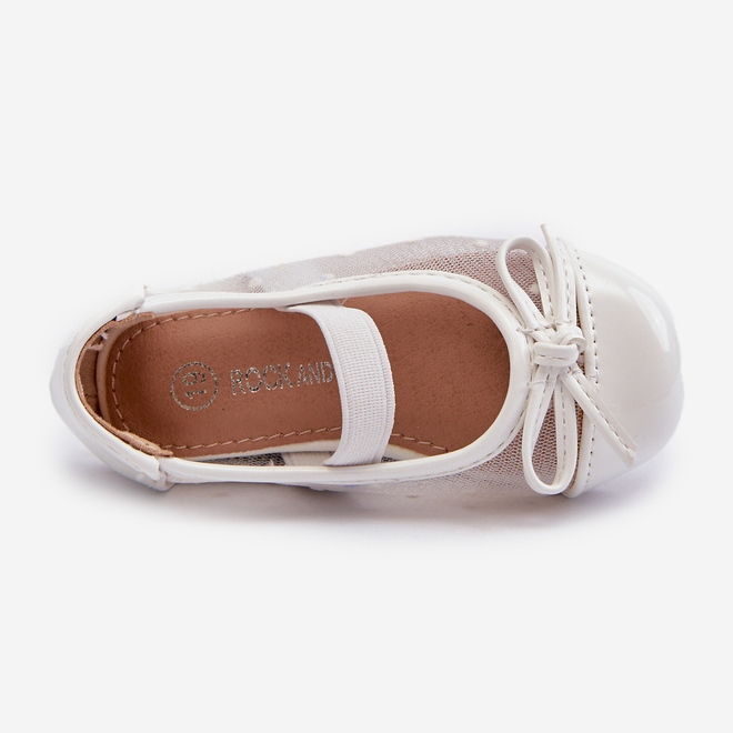 Children's ballerina shoes with a bow, white Jellema 2 Children's ballerina shoes with a bow, white Jellema 2