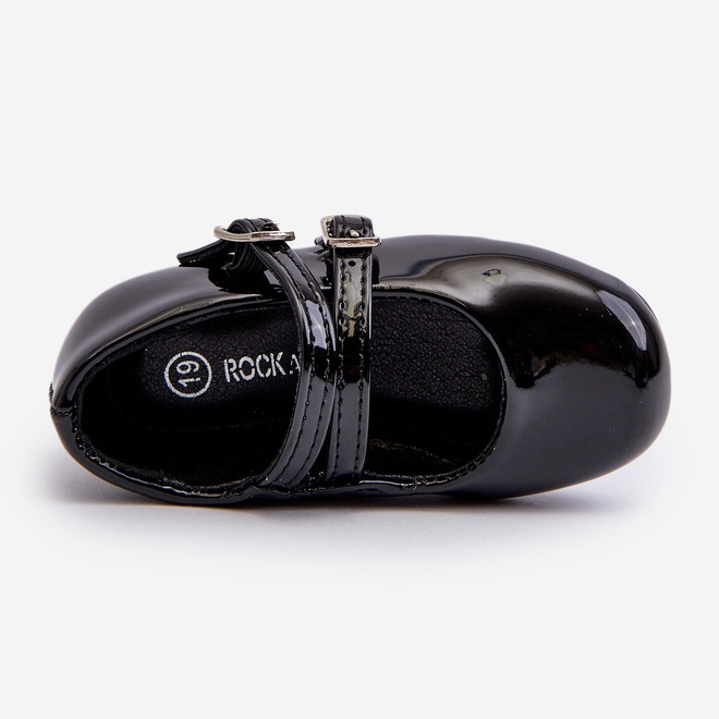 Patent leather children's ballet flats with straps, Black Margenis 2 Patent leather children's ballet flats with straps, Black Margenis 2