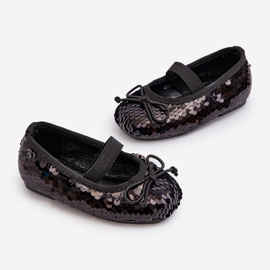 Children's ballerina shoes decorated with sequins, Black Weries 1 Children's ballerina shoes decorated with sequins, Black Weries 1