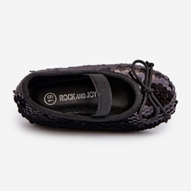 Children's ballerina shoes decorated with sequins, Black Weries 2 Children's ballerina shoes decorated with sequins, Black Weries 2