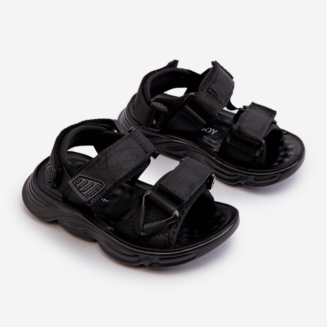 Children's sandals with Velcro fastening, Black Orretta 1 Children's sandals with Velcro fastening, Black Orretta 1