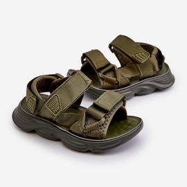 Children's sandals with Velcro fastening, green Orretta 1 Children's sandals with Velcro fastening, green Orretta 1