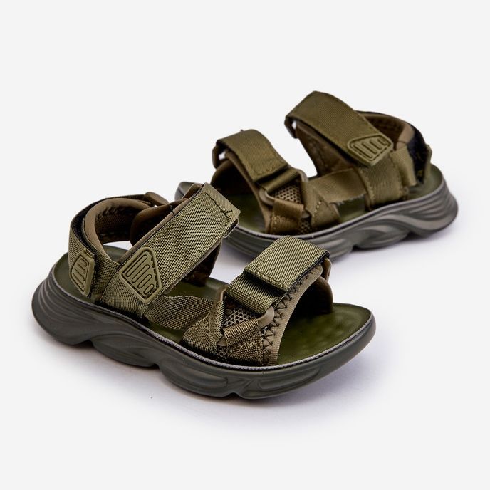 Children's sandals with Velcro fastening, green Orretta 1 Children's sandals with Velcro fastening, green Orretta 1
