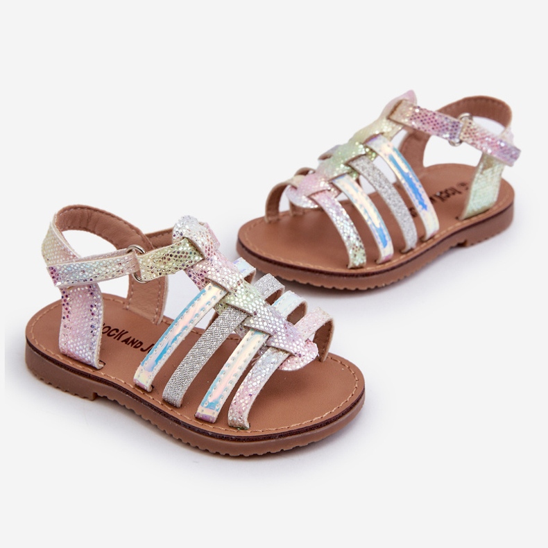 Children's Gladiator Sandals Fastened with Velcro, Multicolor Radovia multicolored 1