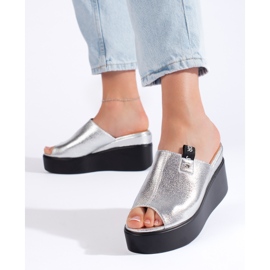 Silver wedge heels 1