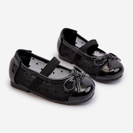 Children's ballerina shoes with a bow, Black Jellema 1
