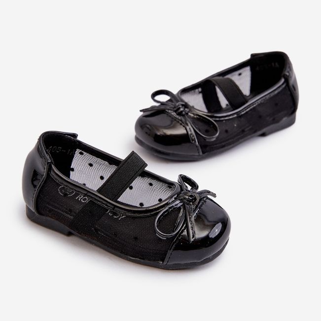 Children's ballerina shoes with a bow, Black Jellema 2 Children's ballerina shoes with a bow, Black Jellema 2