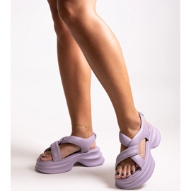 Purple leather sandals GOE NN2N4103 1