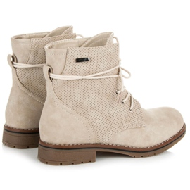 Juliet Beige ankle boots with flat heels 1