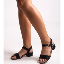 Black Salsabi low-heeled sandals 1