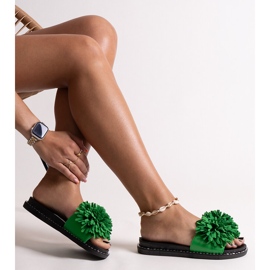 Green flip-flops with flowers from Levina 1