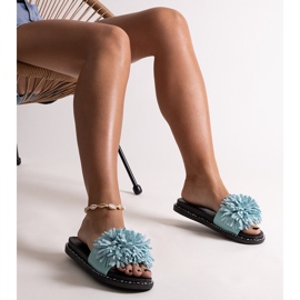 Blue flip flops with flowers from Levina 1