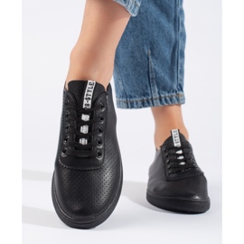Seastar Black openwork women's sneakers 1