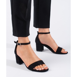 Seastar Black suede high heel sandals 1 Seastar Black suede high heel sandals 1