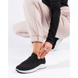 Black textile sneakers 1