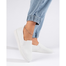 Women's openwork, light white slip-on 1