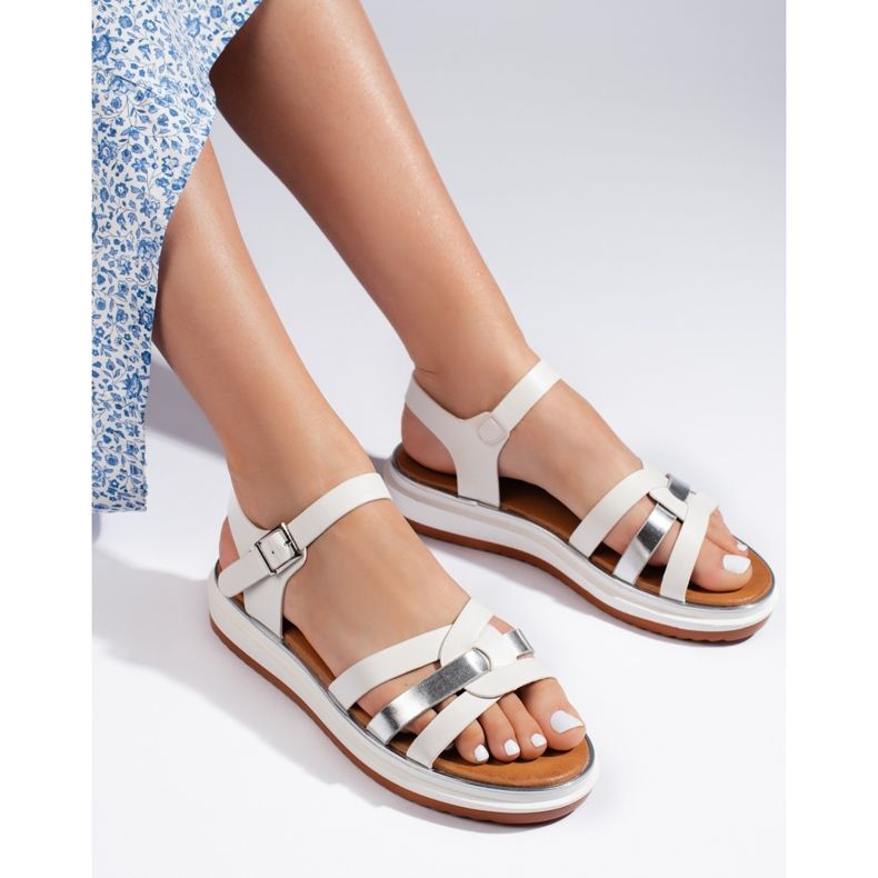 White women's platform sandals 1