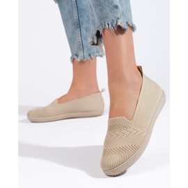 Women's beige fabric slip-on 1