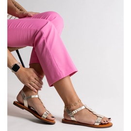 Amaranth gold flat sandals golden 1